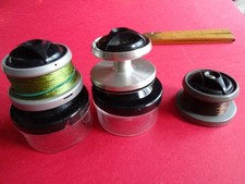 3X VINTAGE MITCHELL 300/400/800 SERIES MARINE SPARE SPOOLS + 2 TUBS