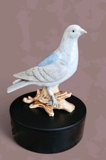 Vintage Pigeon Porcelain Figurine Carrier Bird Collectible Animal Ornament
