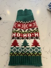 Dog Christmas Jumper Size 20 Cm Green With Christmas Pattern