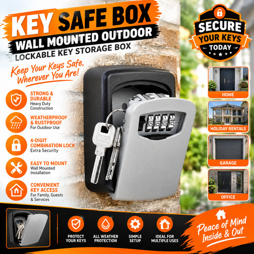 Key safe box wall - safe, mounted
