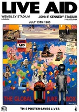 LIVE AID - Concert Poster - Wembley & Philadelphia 1985 - superb nostalgia - 