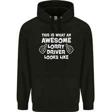 This Is What an Awesome Lorry Driver Looks Mens 80% Cotton Hoodie