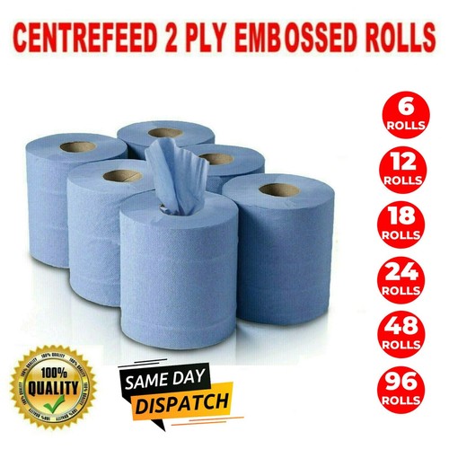 Blue centrefeed rolls - blue, 2ply