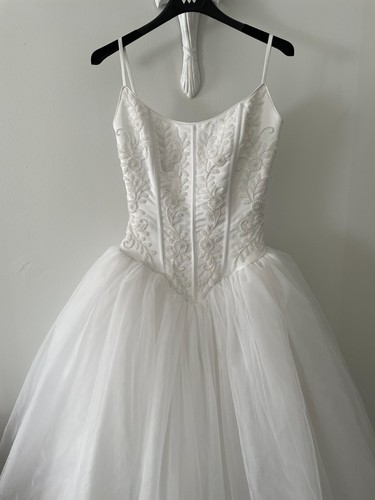 White satin tulle princess - &,
