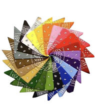 Bandana Cotton Pack Of 12 Assorted Coloured Headcover Neck Scarf Unisex Hair Tie