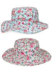 Ladies Wide Brim Summer Hat Flower Floral Print Sun Hat Gardening