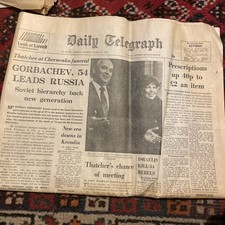Daily Telegraph Mar 12 1985. Gorbachev Leads Russia. Quite A rare One