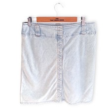 Ladies Light Blue Denim Button