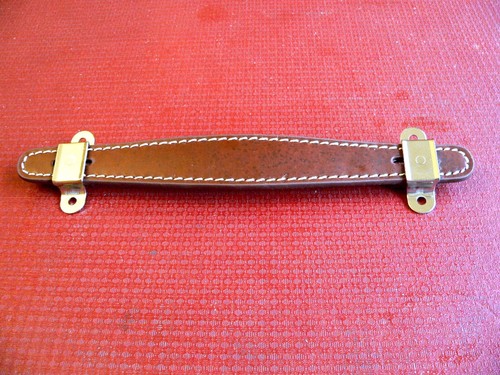 Brown stitched leather look - brown,