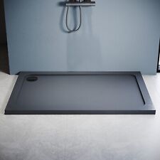 Rectangle Shower Tray Non-slip Slate textured Slimline Stone Resin 1200x800mm