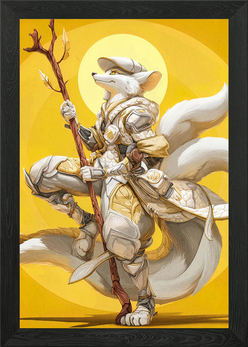 Fox warrior with - fox, framed
