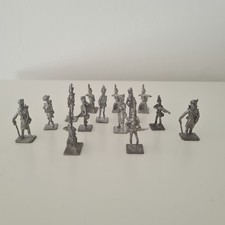 Collection of Vintage Miniature Metal Toy Soldiers Unpainted
