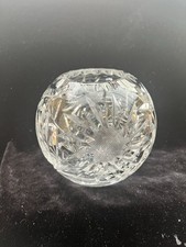 vintage lead crystal rose bowl