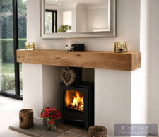 Oak Beam Mantle Fireplace