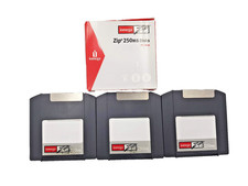 Box of 3 Iomega ZIP Disks 250MB (PC Formatted)