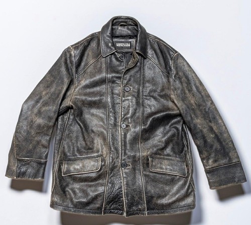 Vintage 1990s leather coat - leather, l