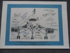 Last flight of British Airways Concorde Crew drawing print fully signed copy