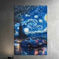 Blue Sports Car Wall Art