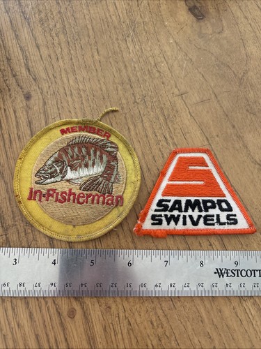 Lot old fishing patches - old,