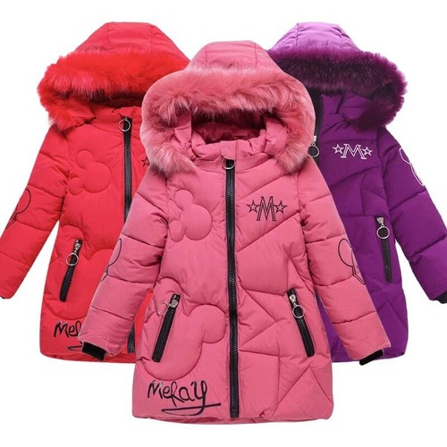 Girls kids thick coats hooded - thick,