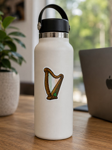 Irish celtic harp vinyl - vinyl, decal