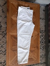 Marks and Spencers Ladies White Chino Style Trousers UK 14