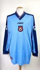 VINTAGE WEST HAM 1998 MATCH WORN PLAYERS PONY SHIRT No.20 IMPEY