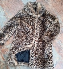 BIBA FAUX LEOPARD COAT. SIZE