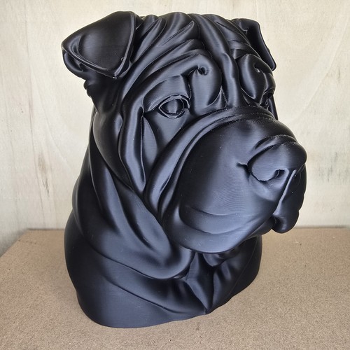 Large shar pei bust black - large,