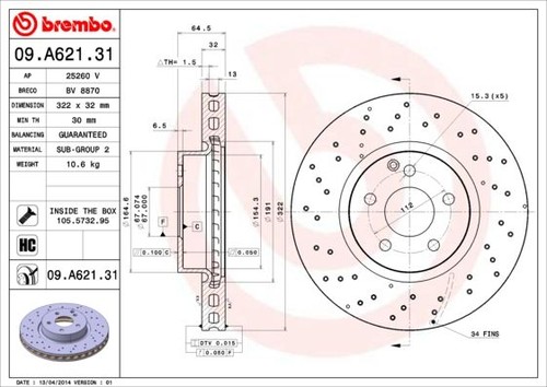 Brembo brake disc front per - brake,