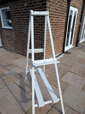 Sturdy Wooden Chalk White Easel With Antique Brass Accents