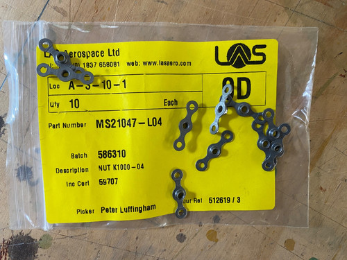 Aircraft nut plates - nut, part