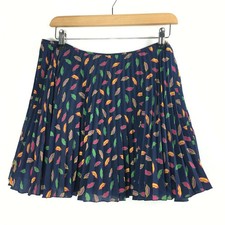 H by Henry Holland Size 14 Skirt Lips Print Navy Blue Pleated Short RaRa Quirky