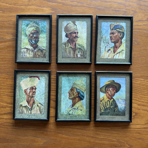 Antique set framed indian - antique,