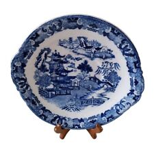Blue Willow Tureen Stand/Cake Plates Mid 1800's  9.9" Unmarked 2 Available