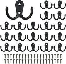 CHROME Twin Double Robe Coat Hooks Door Bathroom Bedroom Dress Clothes Hangers