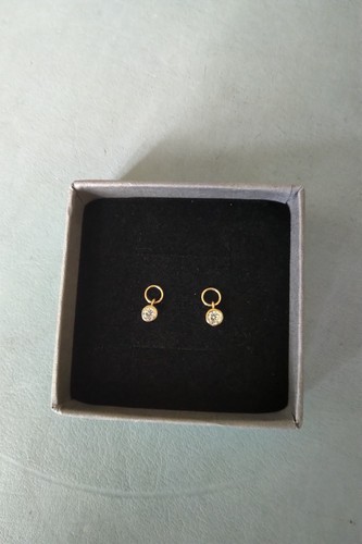 9ct yellow gold - earring, dangle