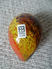 LOVELY VINTAGE MDINA PAPERWEIGHT WITH ORIGINAL STICKER - LOOK!