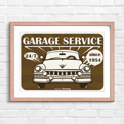 Retro vintage garage - vintage, service