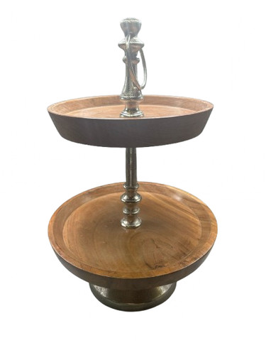 Tier round wooden cake - 2,
