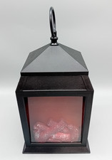EASYLIFE 3374 Dancing Flame Lantern Black Plastic Battery Operated 9x6x5.5"