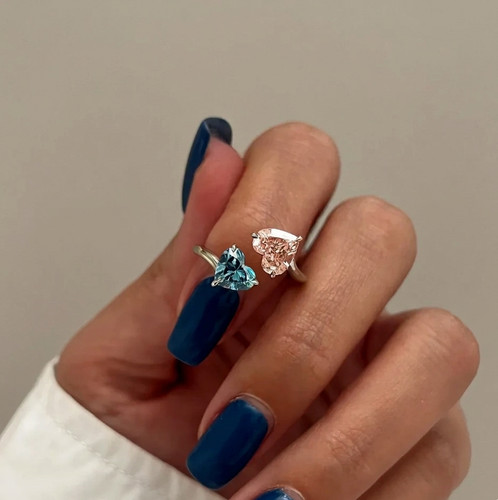 Pt950 platinum heart cut - platinum,