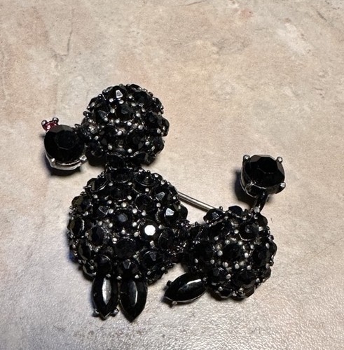 Vintage poodle brooch black - vintage, brooch,