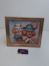 William Moninet Original Signed W. Moninet Framed Oil Canvas Clown Painting
