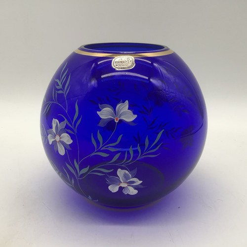 Bohemia cobalt blue glass - bohemia, bowl
