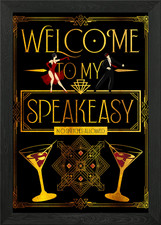 Art deco speakeasy framed - art,