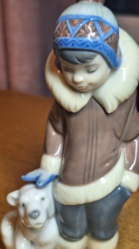 Rare lladró eskimo boy with - rare,