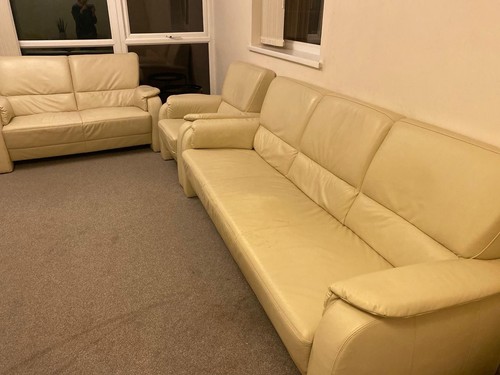 Leather recliner sofa set - leather,