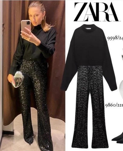 Zara woman black high waist - zara,