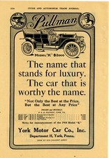 1910 Pullman Motor Cars Ad